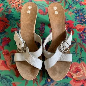 Burberry London Wooden Sandal Heels